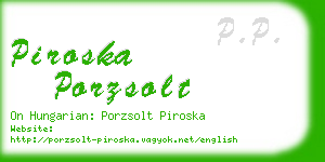 piroska porzsolt business card